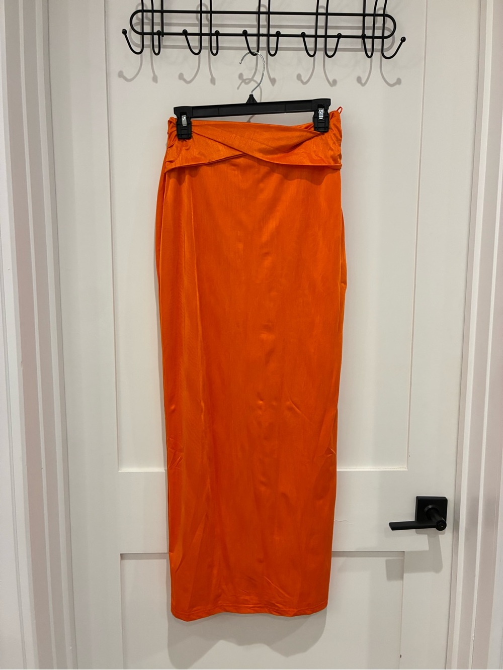 superdown Bright Orange Fold-Over Maxi Skirt